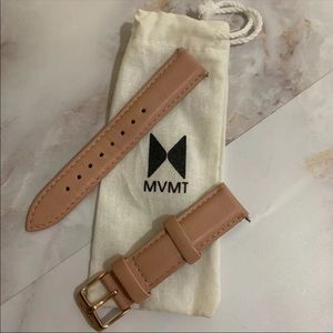 MVMT peach leather watch strap
